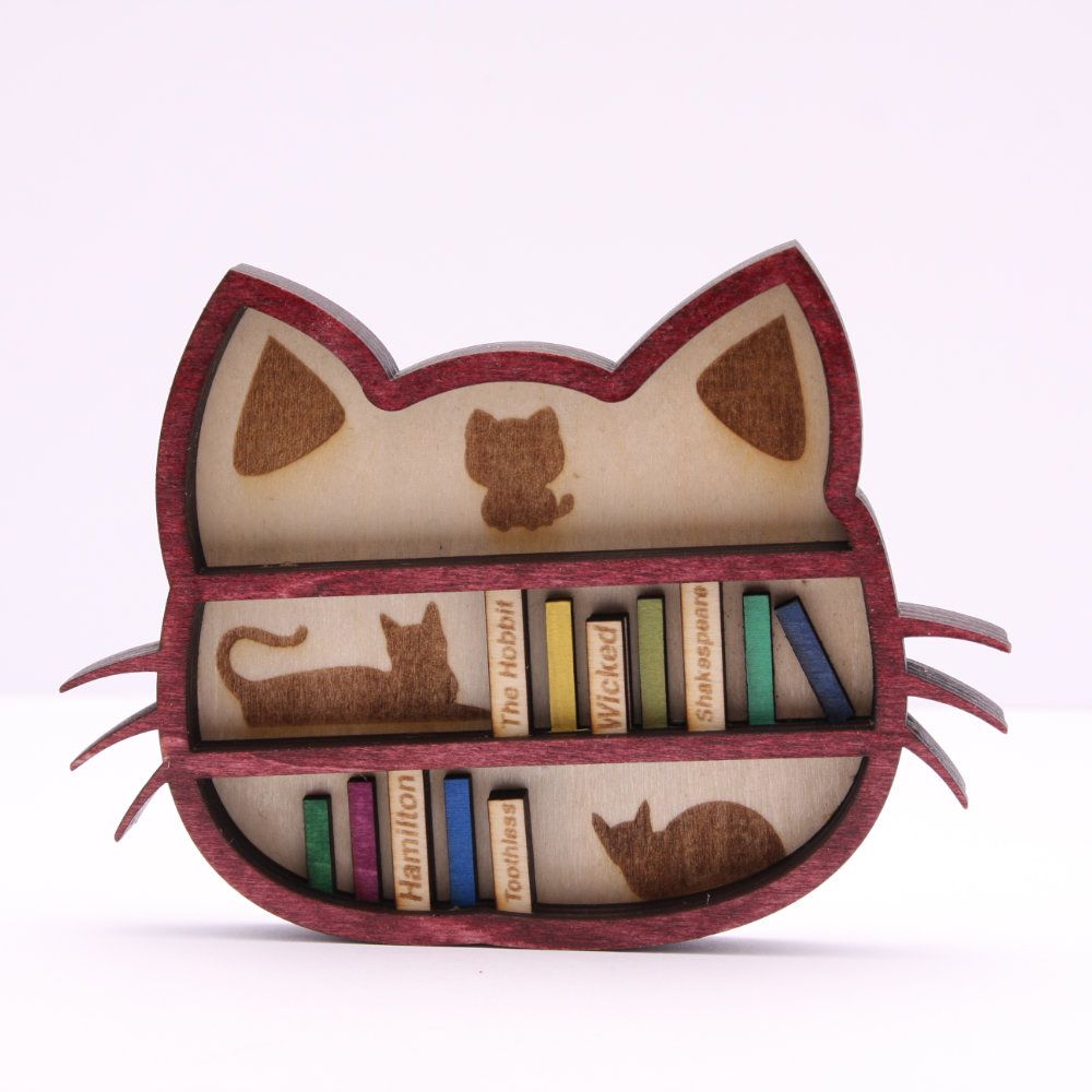 Cat books laser cut and engrave