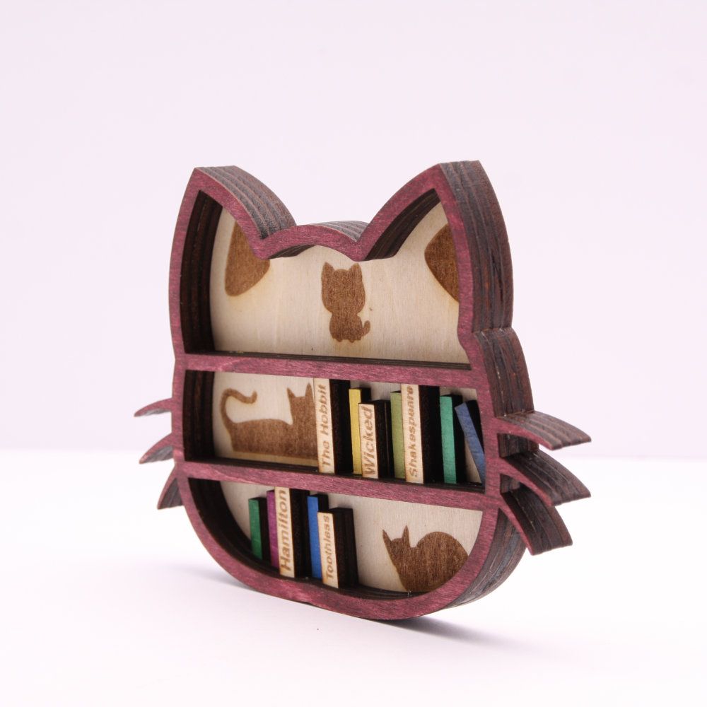 Cat books laser cut and engrave