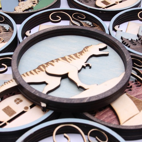 T-rex dinosaur art laser cut