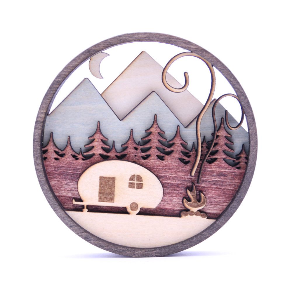 Tent trees laser cut and engrave